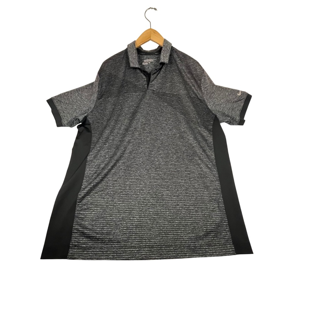 Nike Golf Tour Performance Dri-FIT Polo Shirt Gray Black Heather Mens Large